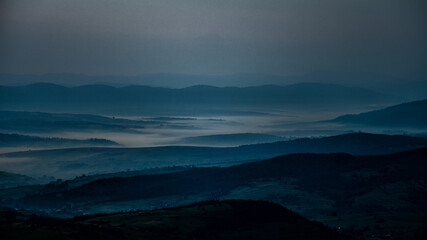 Sunrise in the the Eastern Bieszczady. Ukraine.