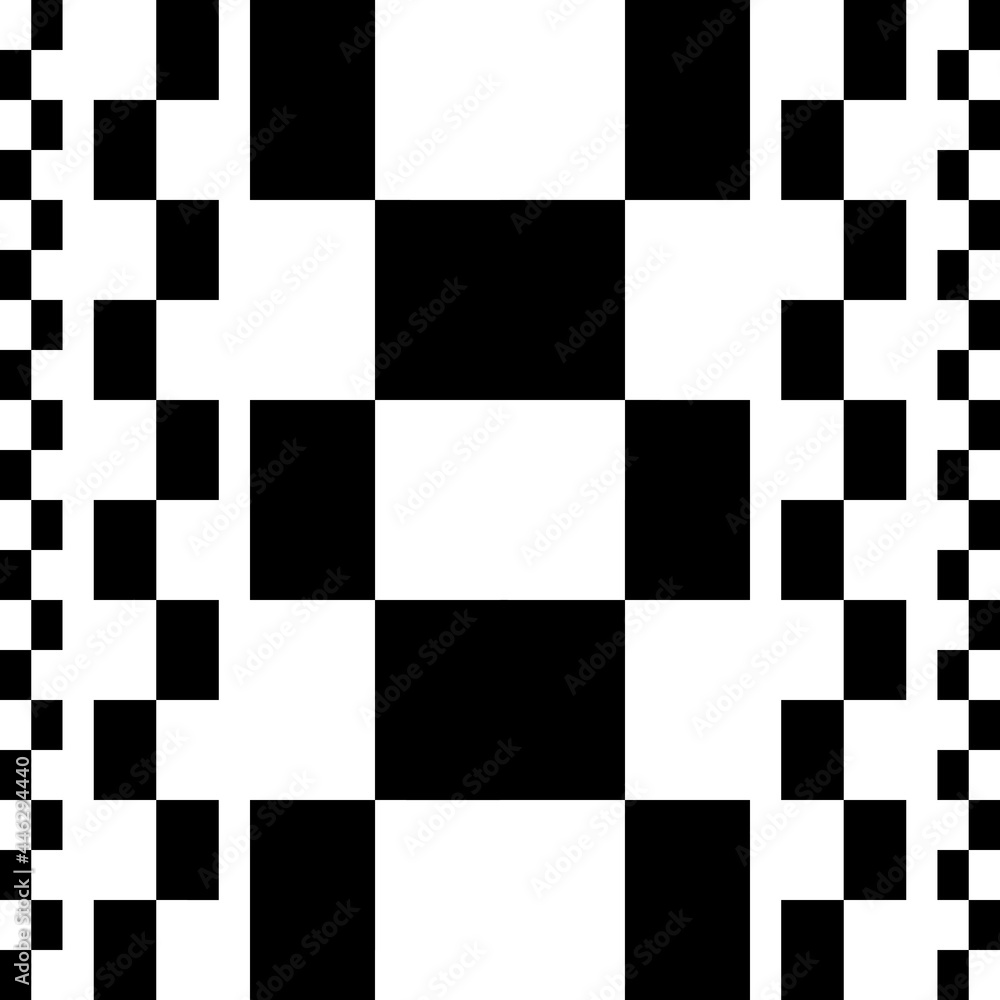 Poster Checker rectangles border. Vector simple checker tile.