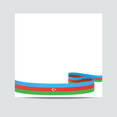 Azerbaijan flag.  Azerbaijan patriotic banner with space for text. Happy  Independent Day. Template of greeting card.