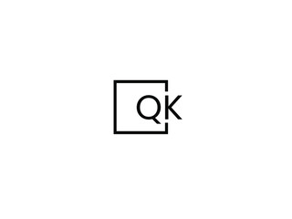 QK Letter Initial Logo Design Vector Illustration	