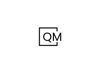 QM Letter Initial Logo Design Vector Illustration	