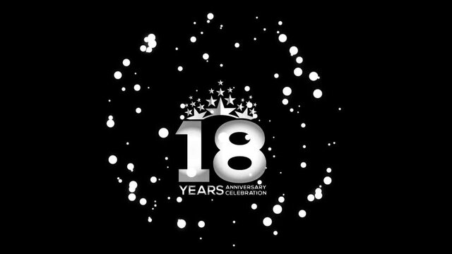 18  Years Anniversary Celebration wedding or Company Party invitation Fireworks Mixer Silver Color Logo Videos