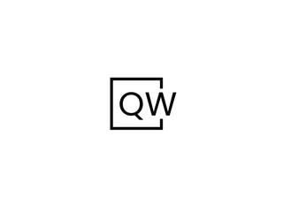 QW Letter Initial Logo Design Vector Illustration	