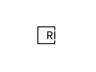 Obraz premium RI Letter Initial Logo Design Vector Illustration 
