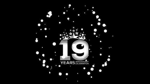 19  Years Anniversary Celebration wedding or Company Party invitation Fireworks Mixer Silver Color Logo Videos