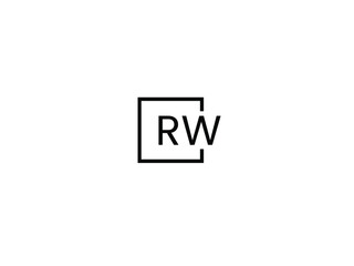 RW Letter Initial Logo Design Vector Illustration	