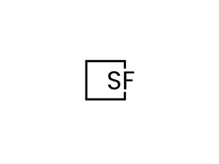 Obraz premium SF Letter Initial Logo Design Vector Illustration 