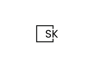 SK Letter Initial Logo Design Vector Illustration