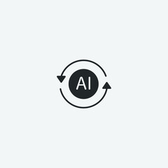 Artificial intelligence vector icon illustration sign