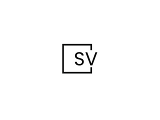 SV Letter Initial Logo Design Vector Illustration