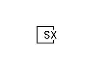 SX Letter Initial Logo Design Vector Illustration
