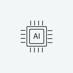 Artificial intelligence vector icon illustration sign