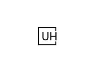 Obraz premium UH Letter Initial Logo Design Vector Illustration