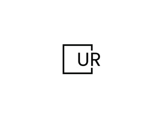 UR Letter Initial Logo Design Vector Illustration