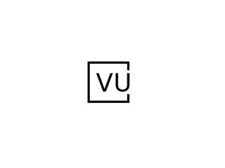 VU Letter Initial Logo Design Vector Illustration