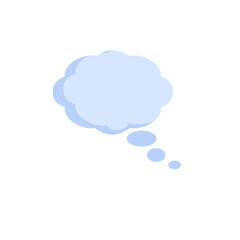 Bubble cloud thinking. Comic book icon of conversation and thoughts. Blue flat cartoon illustration