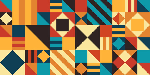 seamless pattern in the patchwork style. vector illustration.