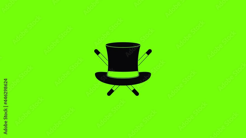 Poster hat with a stick icon animation