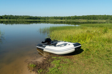 rubber boat at the waterside