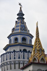 Architecture of Ismailovo manor in Moscow.  Popular landmark.