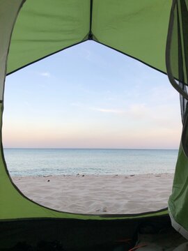 tent on the beach Bah&iacute;a de las &Aacute;guilas Dominican Republic 