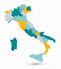 Italy Map isolated on transparent background