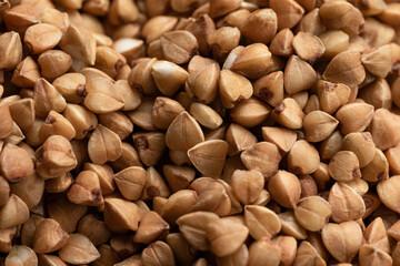Buckwheat grain macro close-up. soft focus image