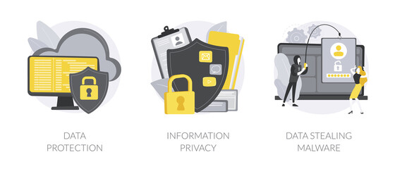 Digital security abstract concept vector illustrations.