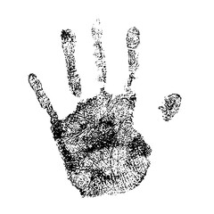 Human palm print simple black detailed silhouette on white