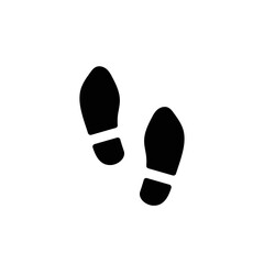 Man's footsteps in shoes, simple black icon on white