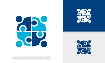 Fototapeta premium Human Resources Consulting Company, Global Community Logo 
