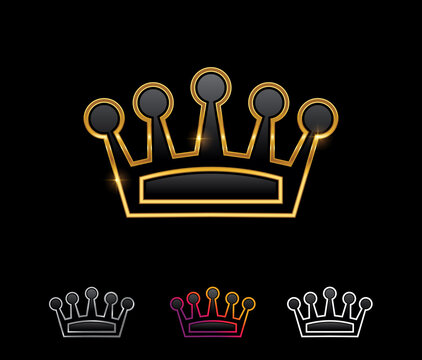 Golden Royal Crown Vector Sign