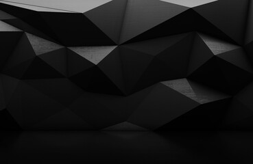 Dark triangular abstract background, Grunge surface, 3d Rendering