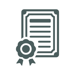 Degree, certificate, education icon. Gray vector graphics.