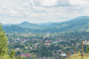 Picturesque mountain village located in the Ukrainian Carpathians