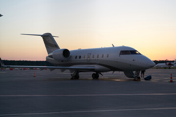 small airjet ready for boarding