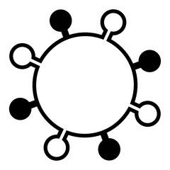 Coronavirus symbol. Simple black linear drawing. Covid-19