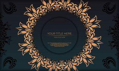 Dark green luxury background with Indian mandala ornament. Elegant and classic vector