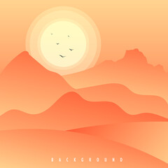 Mountains overlap at sunset , Illustration Vector EPS 10