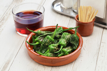 fried padron peppers, spanish food