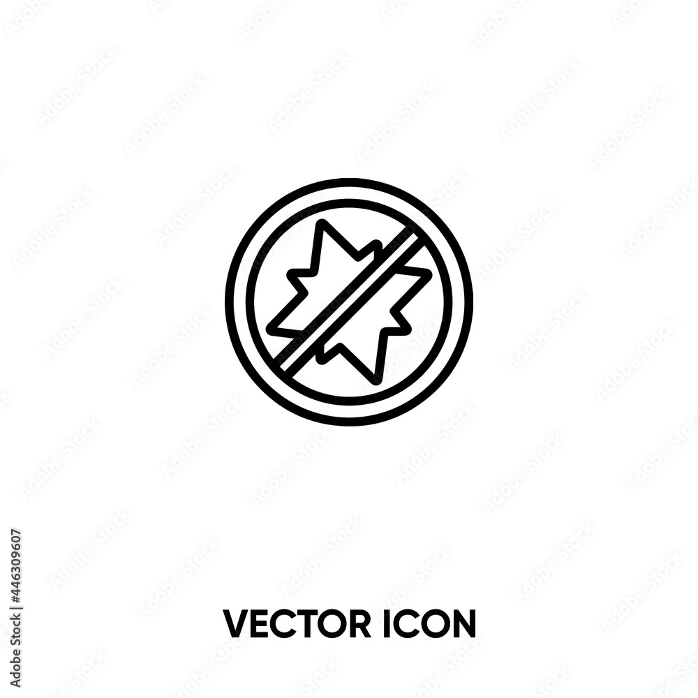 Poster flash vector icon. modern, simple flat vector illustration for website or mobile app.no flash symbol