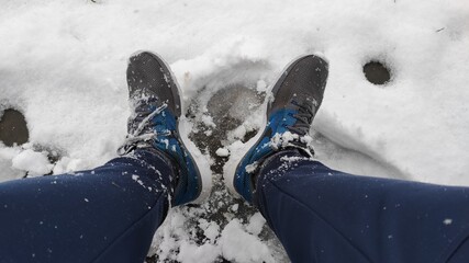 feet in the snow