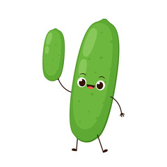 Cucumber character design. Cucumber on white background.