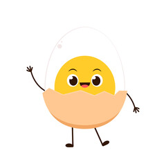 Egg cartoon vector. Egg character design.