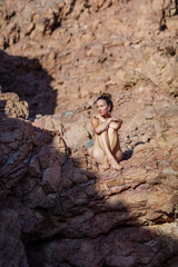 Naked woman in the desert