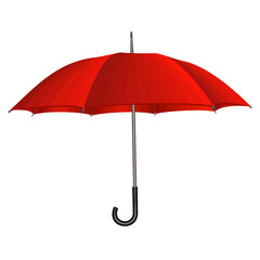 Red umbrella on white background. Vector illustration