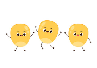 Corn vector. Corn kernel character design. Corn on white background. Corn kernel vector.