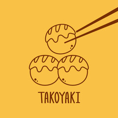 Takoyaki logo design. Takoyaki symbol vector. Takoyaki is japanese food.