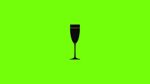 Sparkling champagne icon animation