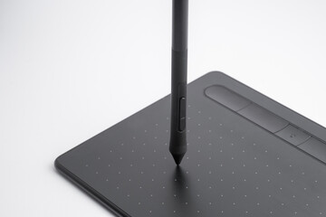 Graphic tablet on white background